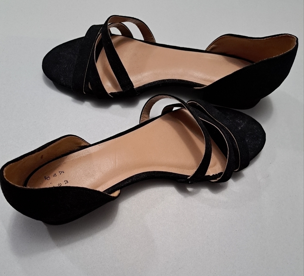 Black Vienna Strappy Slip On Sandals  Size 7.5